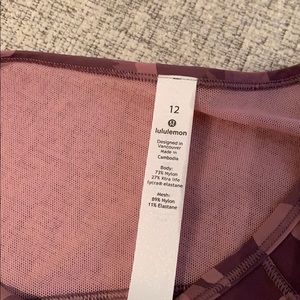 Lululemon sculpt cropped tank size 12